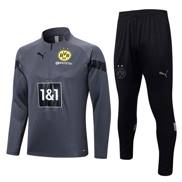 Sudadera De Training Borussia Dortmund 2023 2024 Gris Negro